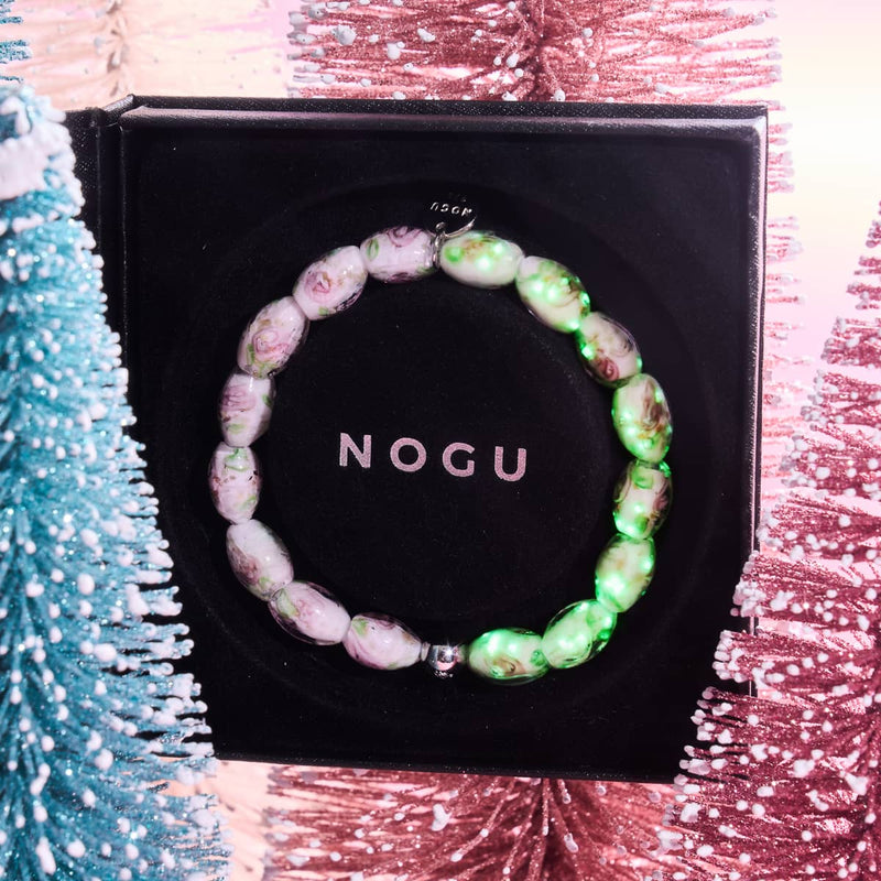 Rosa Rosen | 925 Sterling Silber | Firefly Glasgarten Armband