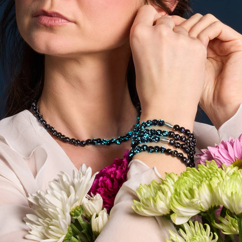 Pechschwarz | 925er Sterlingsilber | Firefly-Glasfolie