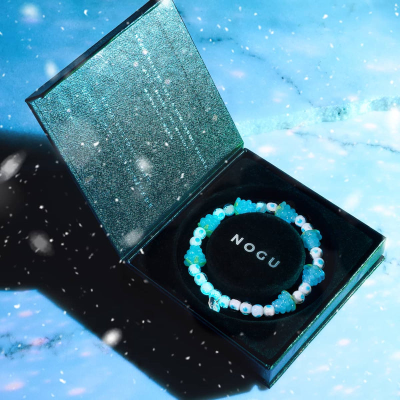 Polka Dot Blau | 925 Sterling Silber | Firefly Glas Beeren Armband