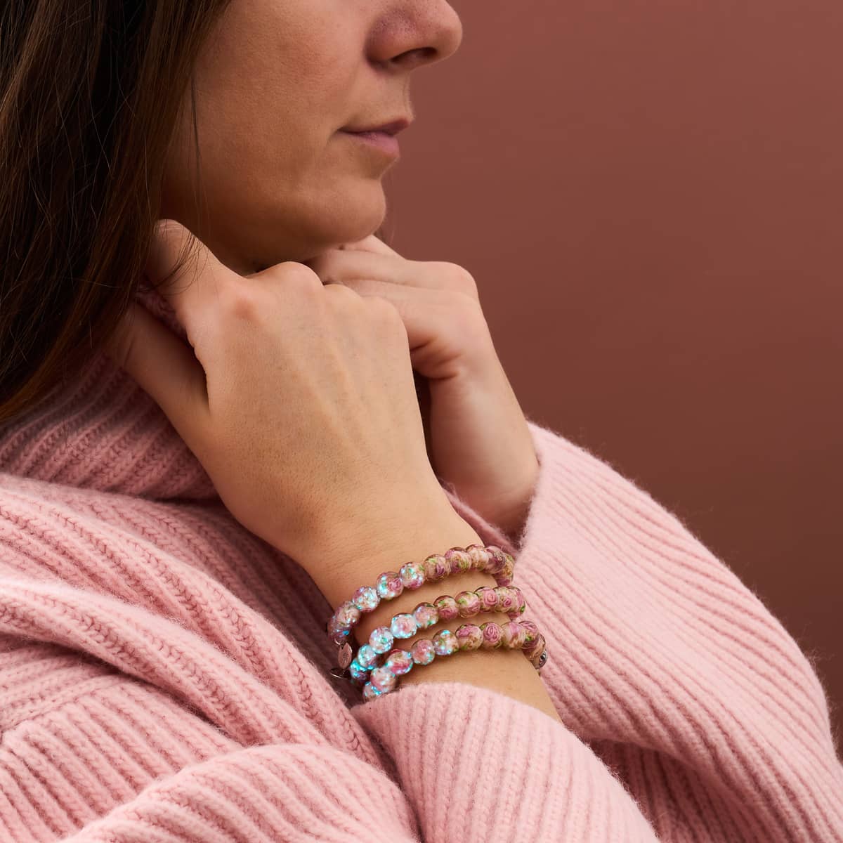 Primel | 925 Sterling Silber | Glühwürmchen-Glasgarten-Armband