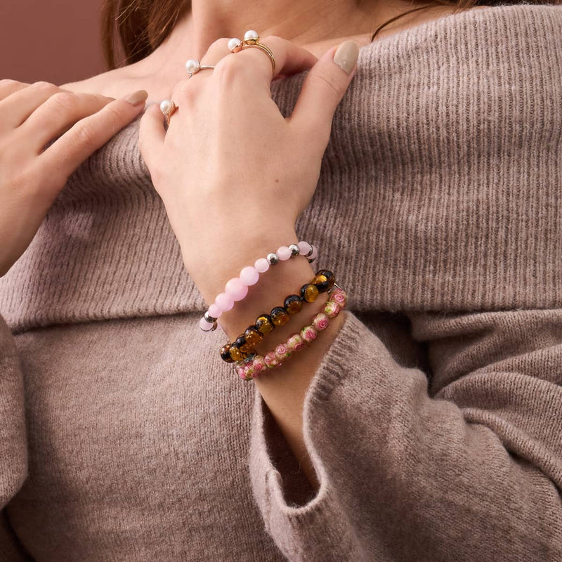 Primel | 925 Sterling Silber | Glühwürmchen-Glasgarten-Armband