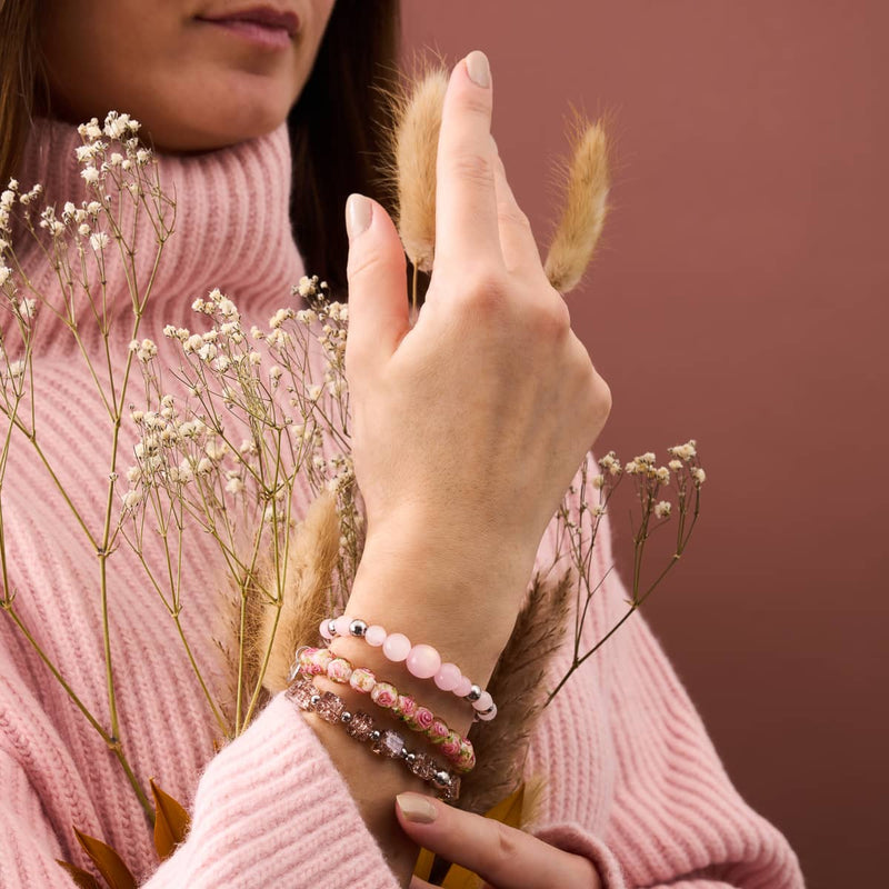 Primel | 925 Sterling Silber | Glühwürmchen-Glasgarten-Armband