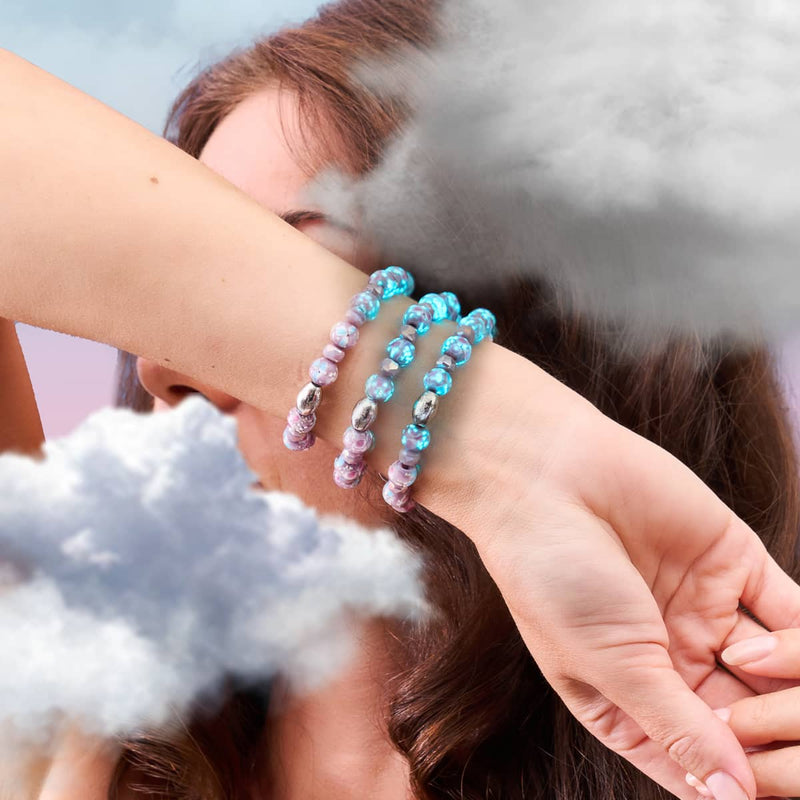 Lila Orchidee | 925 Sterling Silber | Glühwürmchen-Glasblütenarmband