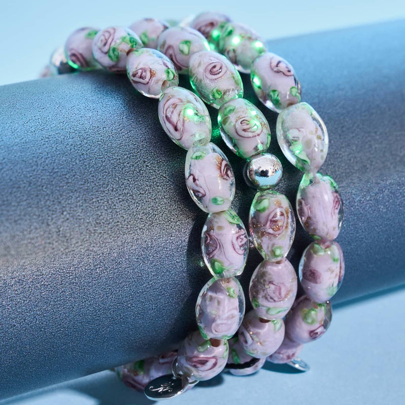 Lila Rose | 925 Sterling Silber | Firefly Glasgarten Armband