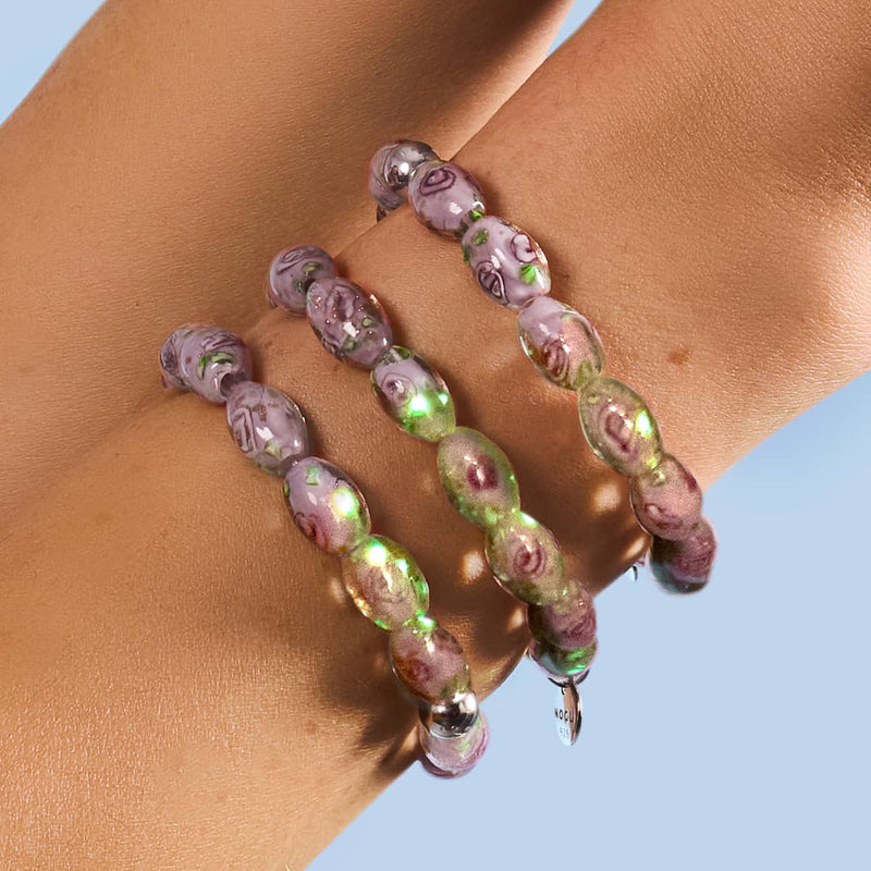 Lila Rose | 925 Sterling Silber | Firefly Glasgarten Armband