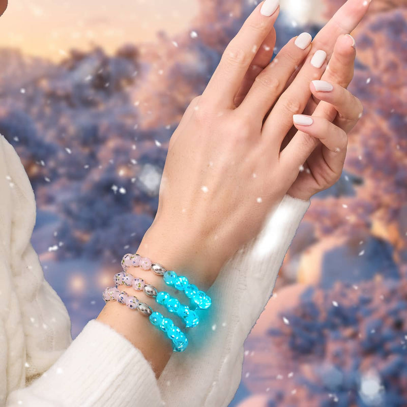 Lila Sukkulente | 925 Sterling Silber | Glühwürmchen-Glasarmband