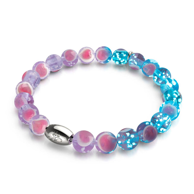 Lila x Pink | 925 Sterling Silber | Firefly Glas Liebesarmband