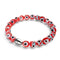 Rot | 925 Sterling Silber | Glühwürmchen-Glas-Armband mit bösem Blick
