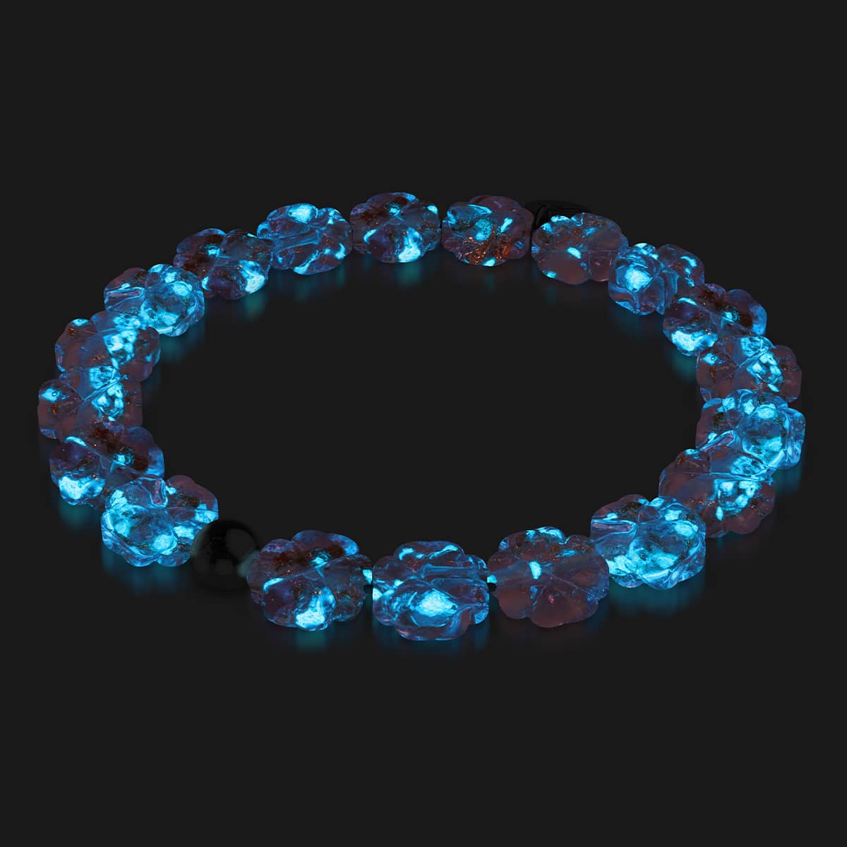 Rosenwasser | Silber | Glühwürmchen-Glasklee-Armband