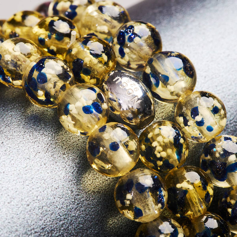 Sandsteinflamme | 925er Sterlingsilber | Glühwürmchen-Glasarmband