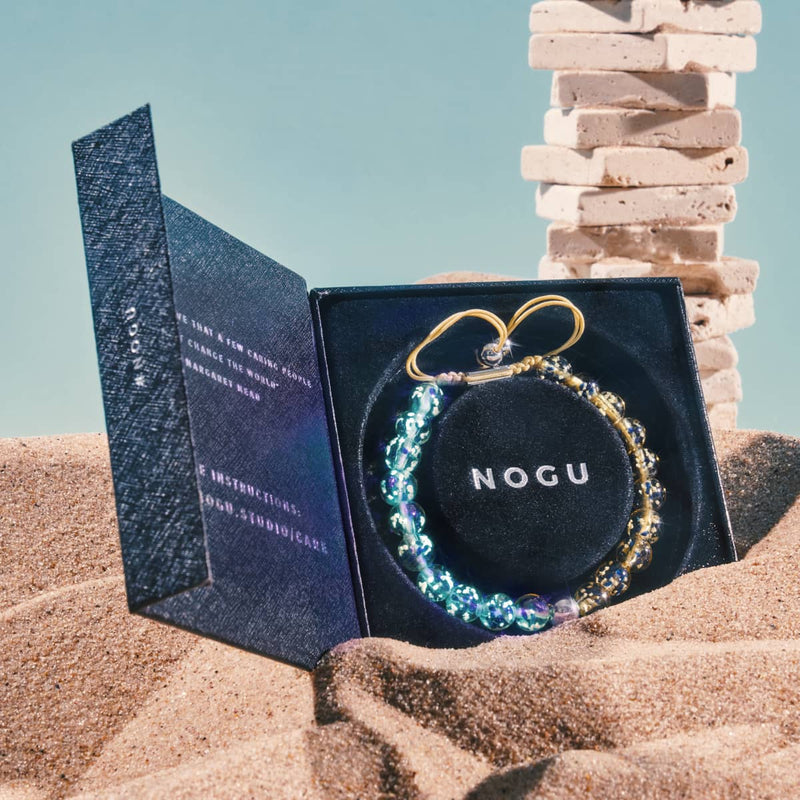 Sandsteinflamme | Silber | Glühwürmchen-Glas-Makramee-Armband