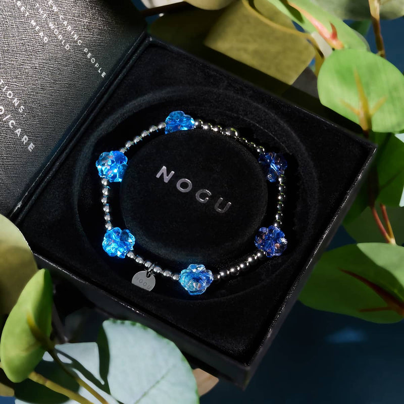 Saphir | Silber | Firefly Glas Klee Essence Armband