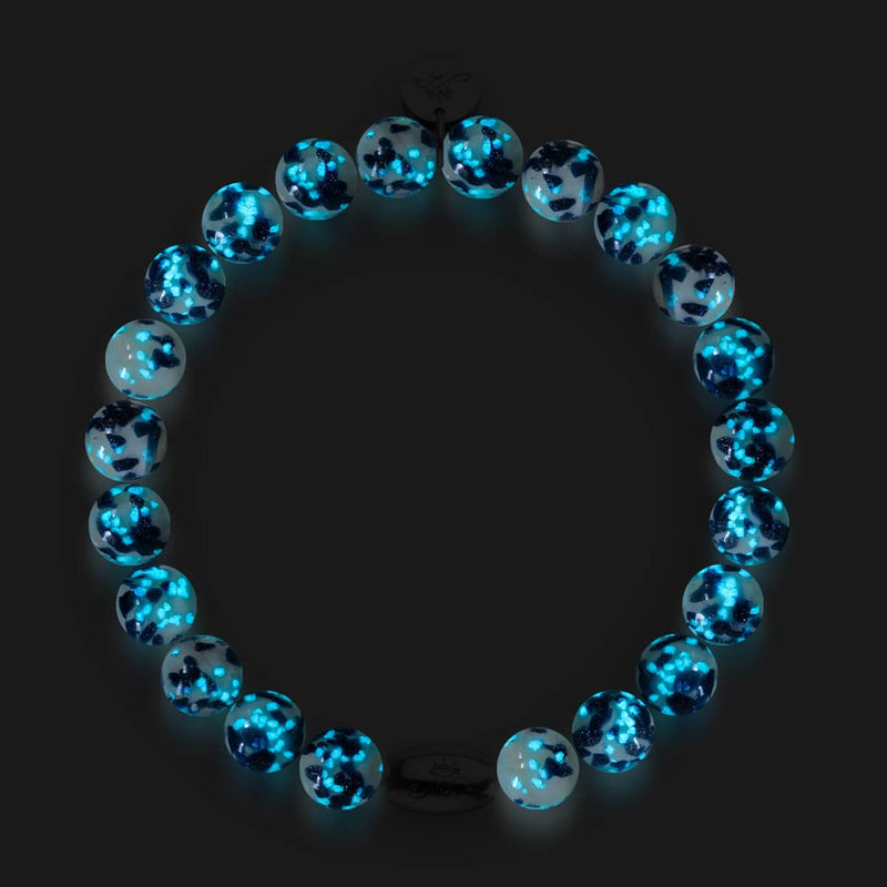 Sternenlichtwellen | 925 Sterling Silber | Glühwürmchen-Glasarmband