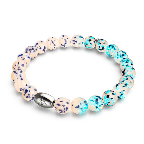 Sonnenuntergangssand | 925er Sterlingsilber | Glühwürmchen-Glasarmband