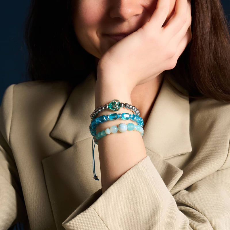 Petrol | Firefly Glasherzen Essence Armband