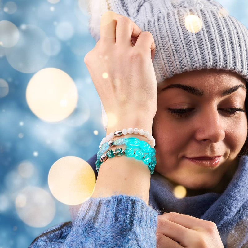 Blaugrün | Silber | Firefly Glaskieselarmband