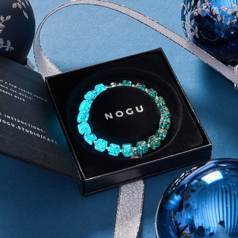 Blaugrün | Silber | Firefly Glaskieselarmband