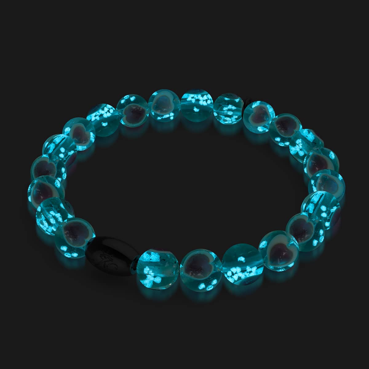 Blaugrün x Pink | 925 Sterling Silber | Firefly Glas Liebesarmband