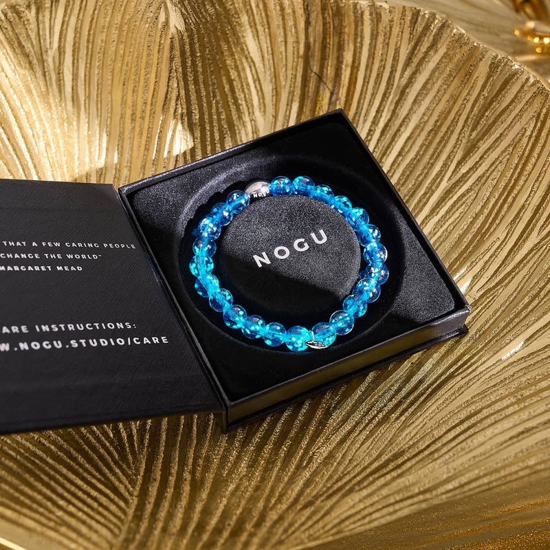 Topasflamme | 925er Sterlingsilber | Glühwürmchen-Glasarmband