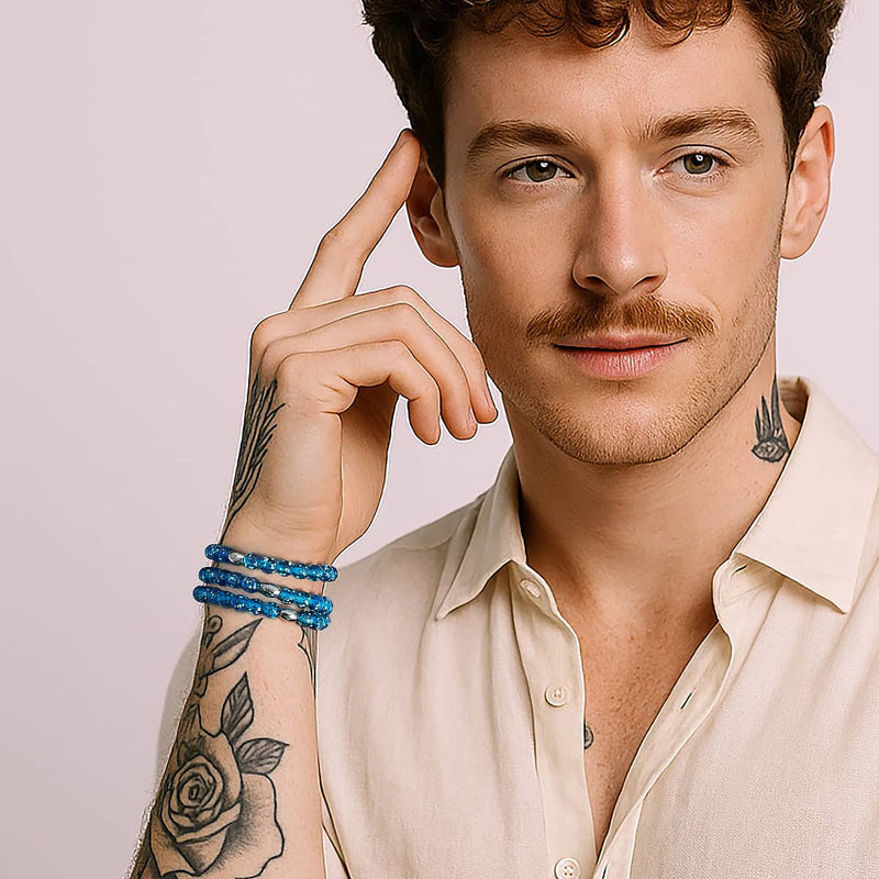 Topasflamme | 925er Sterlingsilber | Glühwürmchen-Glasarmband