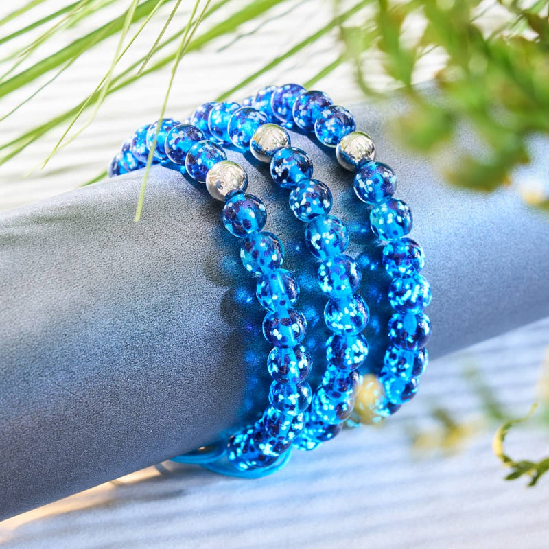 Topasflamme | Silber | Glühwürmchen-Glas-Makramee-Armband