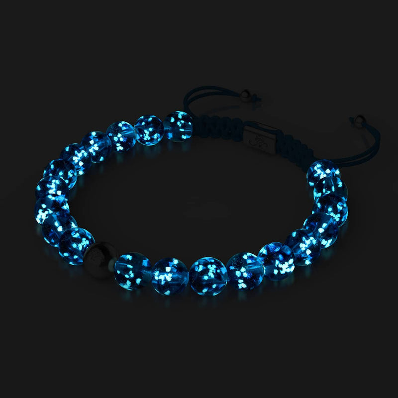 Topasflamme | Silber | Glühwürmchen-Glas-Makramee-Armband