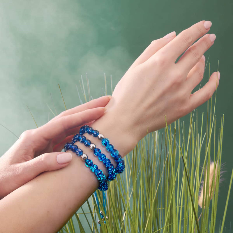 Topasflamme | Silber | Glühwürmchen-Glas-Makramee-Armband