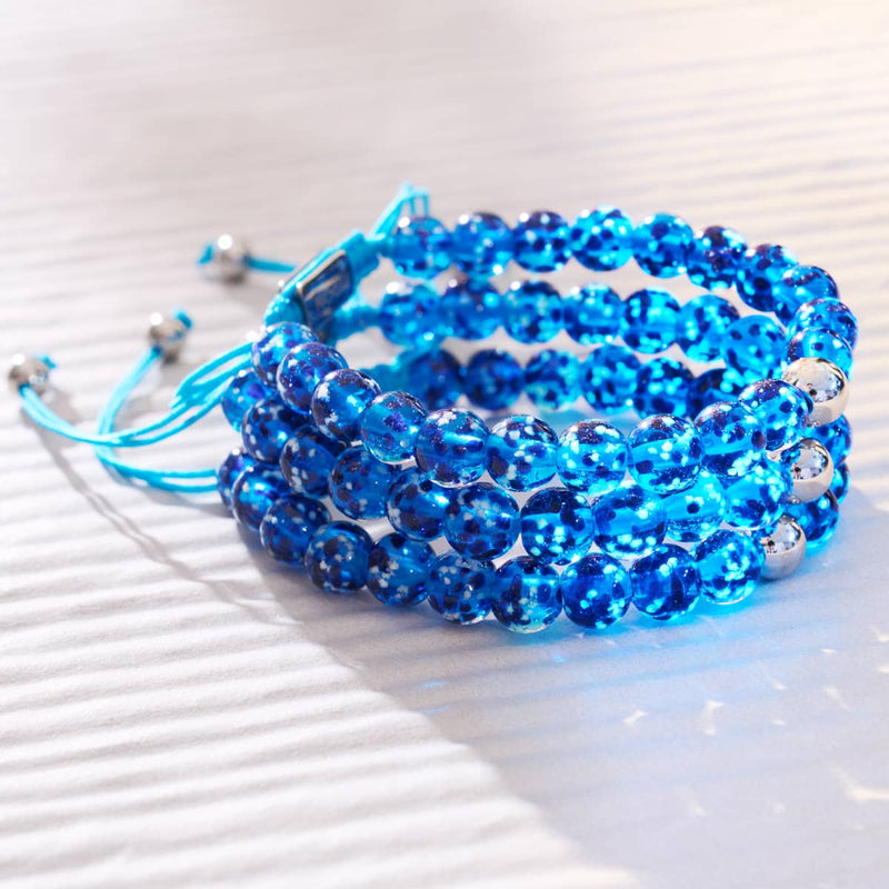 Topasflamme | Silber | Glühwürmchen-Glas-Makramee-Armband