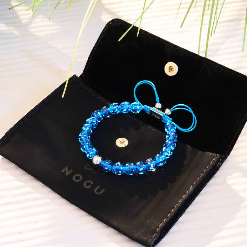 Topasflamme | Silber | Glühwürmchen-Glas-Makramee-Armband