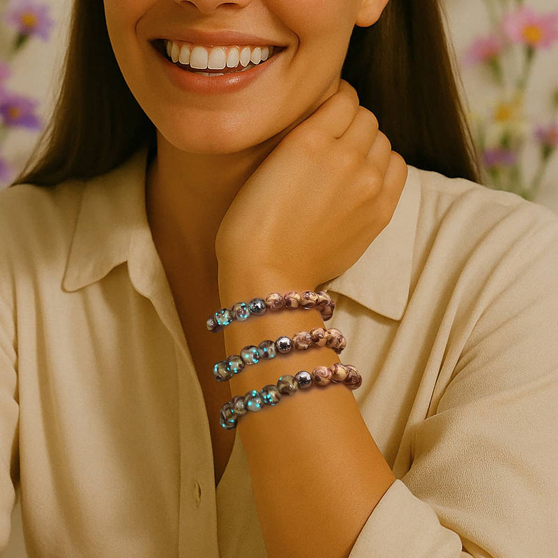 Samtpflaume | Lila Karamell | Firefly Glaswirbel Armband