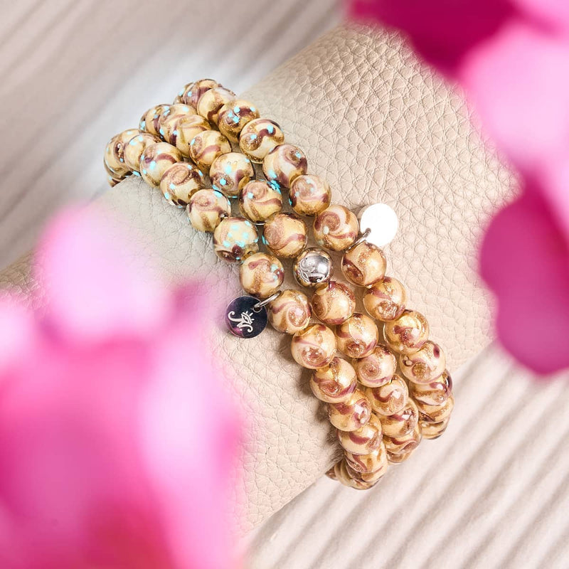 Samtpflaume | Lila Karamell | Firefly Glaswirbel Armband