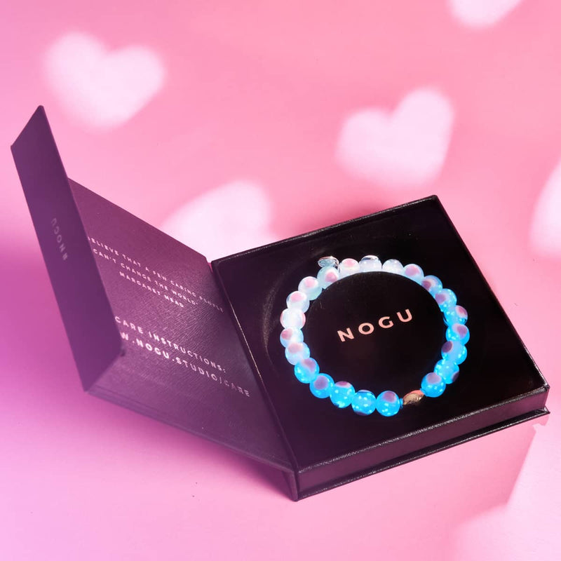 Weiß x Rosa | 925 Sterling Silber | Firefly Glas Liebesarmband