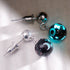 Schwarz | 925 Sterling Silber | Firefly Glas Evil Eye Tropfen Ohrstecker