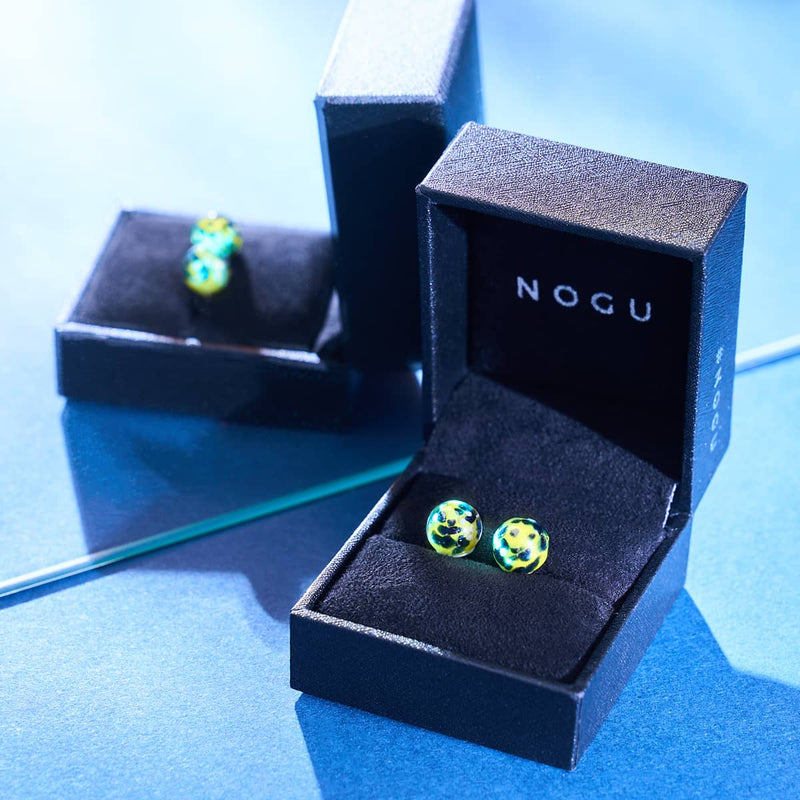 Blauer Limoncello | 925er Sterlingsilber | Glühwürmchen-Glas-Ohrstecker