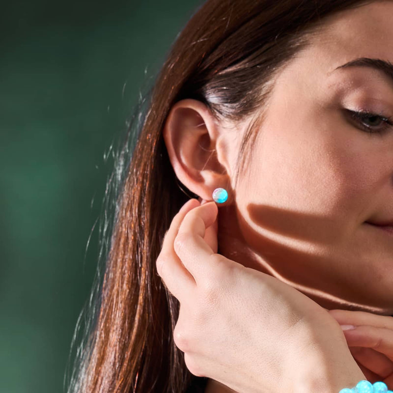 Orchideenblüten | 925er Sterlingsilber | Glühwürmchen-Glasblüten-Ohrringe