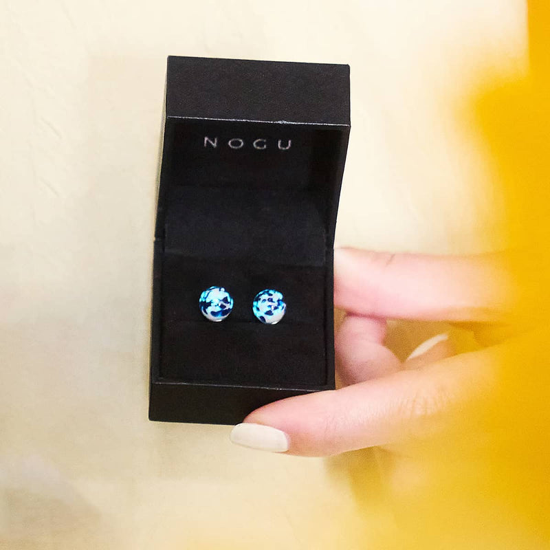 Sternenlichtwellen | 925er Sterlingsilber | Glühwürmchen-Glas-Ohrstecker