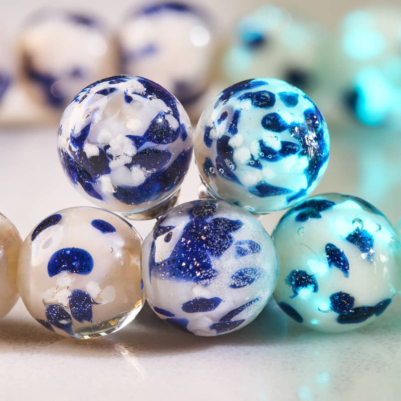 Sternenlichtwellen | 925er Sterlingsilber | Glühwürmchen-Glas-Ohrstecker