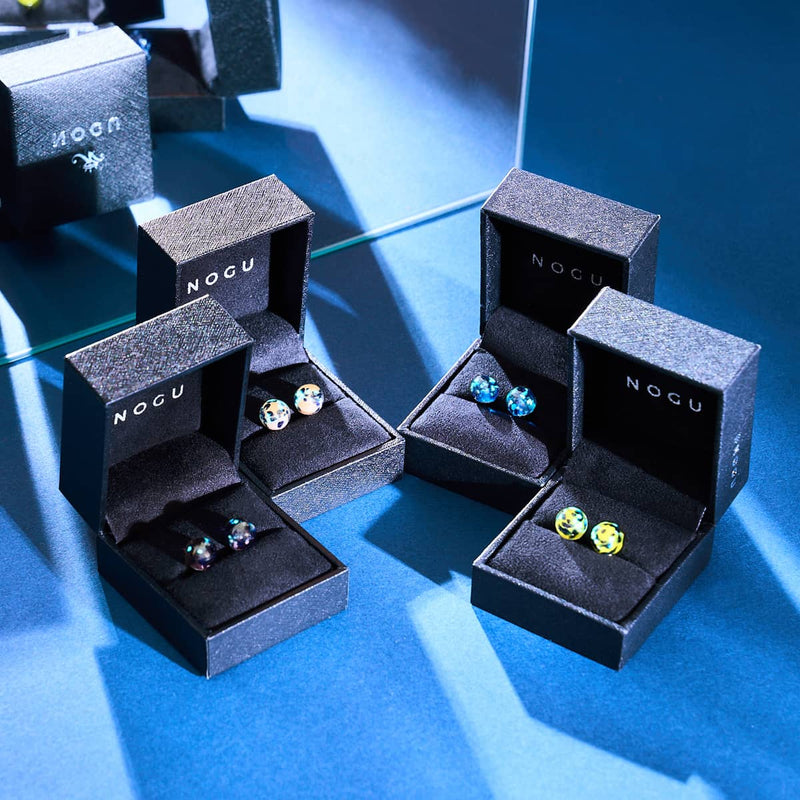 Topas-Flamme | 925er Sterlingsilber | Glühwürmchen-Glas-Ohrstecker