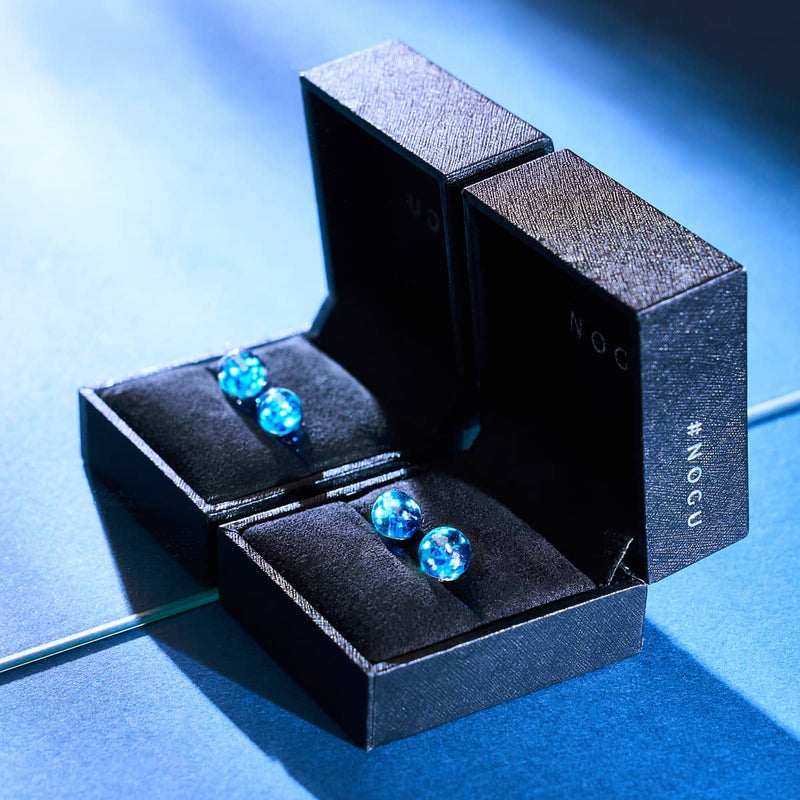 Topas-Flamme | 925er Sterlingsilber | Glühwürmchen-Glas-Ohrstecker