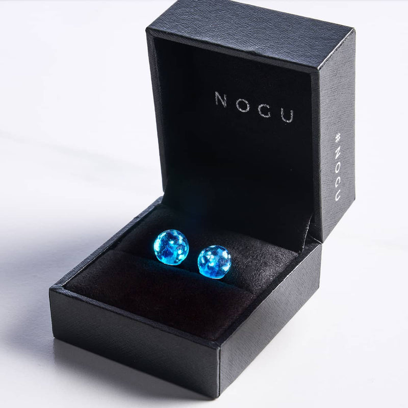 Topas-Flamme | 925er Sterlingsilber | Glühwürmchen-Glas-Ohrstecker