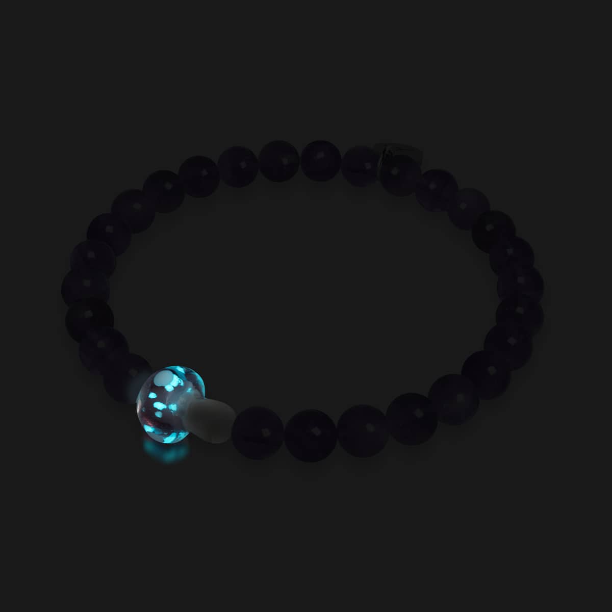 Amethyst | 925er Sterlingsilber | Glühwürmchen-Glaspilz-Edelsteinarmband