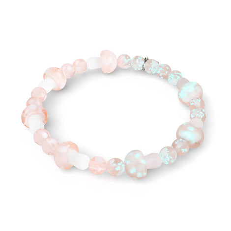 Erröten | 925 Sterling Silber | Deluxe Glühwürmchen-Glaspilz-Armband
