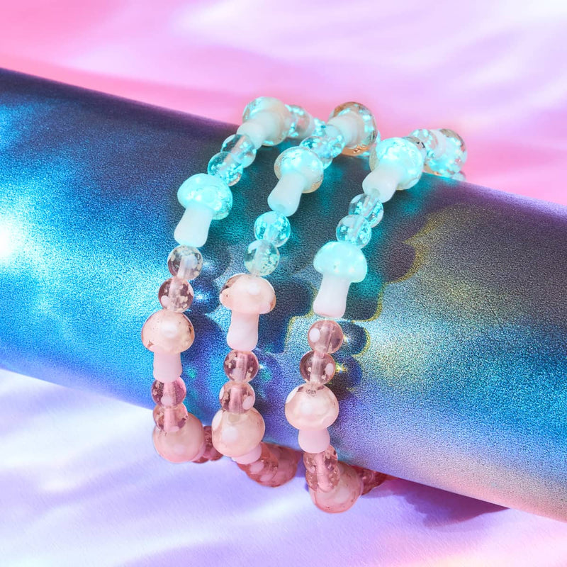 Erröten | 925 Sterling Silber | Deluxe Glühwürmchen-Glaspilz-Armband