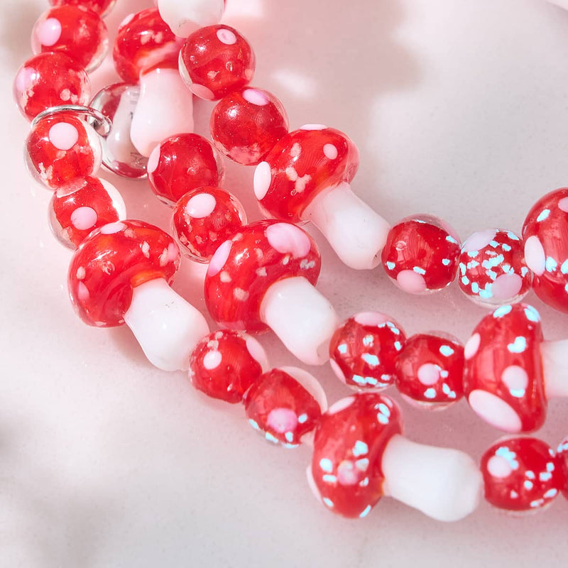 Kardinal | 925 Sterling Silber | Deluxe Glühwürmchen-Glaspilz-Armband