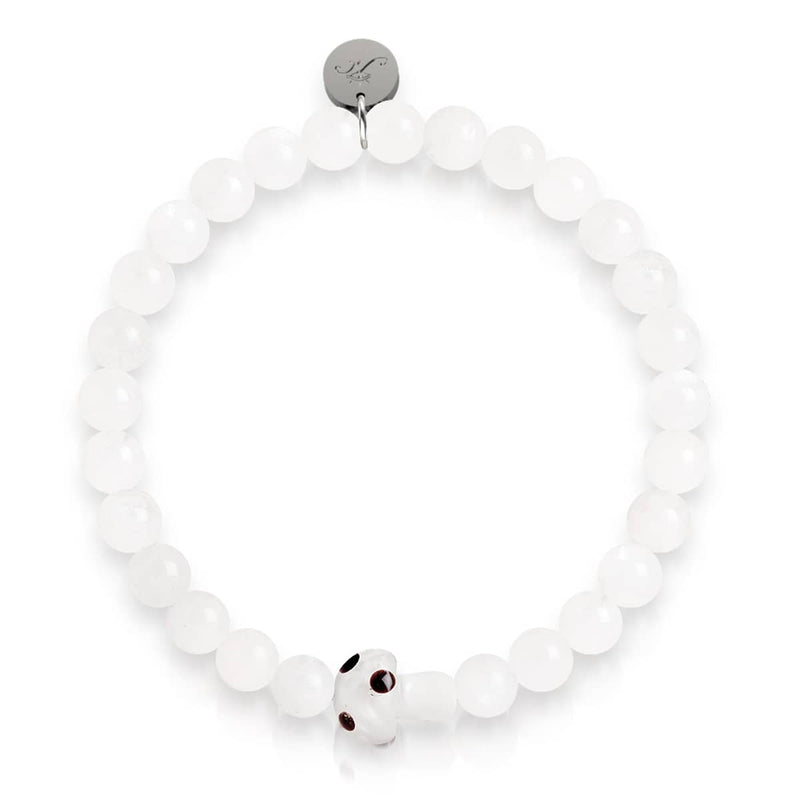 Mondstein | 925er Sterlingsilber | Glühwürmchen-Glaspilz-Edelsteinarmband