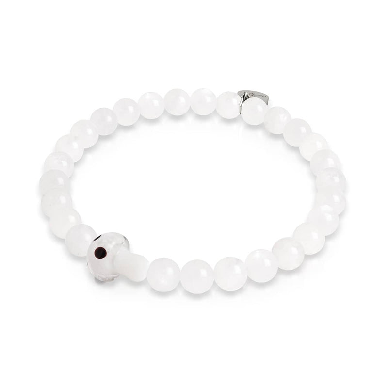 Mondstein | 925er Sterlingsilber | Glühwürmchen-Glaspilz-Edelsteinarmband