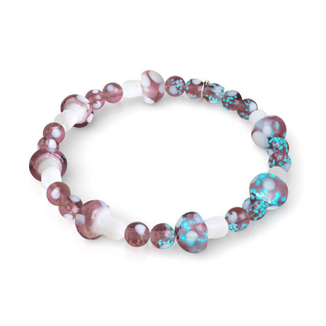 Pflaume | 925 Sterling Silber | Deluxe Glühwürmchen-Glaspilz-Armband