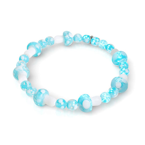 Himmelblau | 925er Sterlingsilber | Deluxe-Armband mit Glühwürmchen-Glaspilz