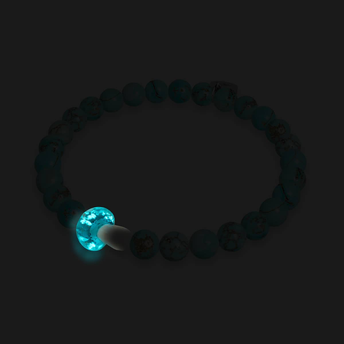 Türkis | 925er Sterlingsilber | Glühwürmchen-Glaspilz-Edelsteinarmband