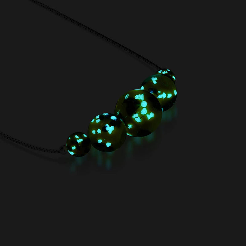 Blauer Limoncello | 925er Sterlingsilber | Glühwürmchen-Glas-Halskette mit Unendlichkeitsverschluss